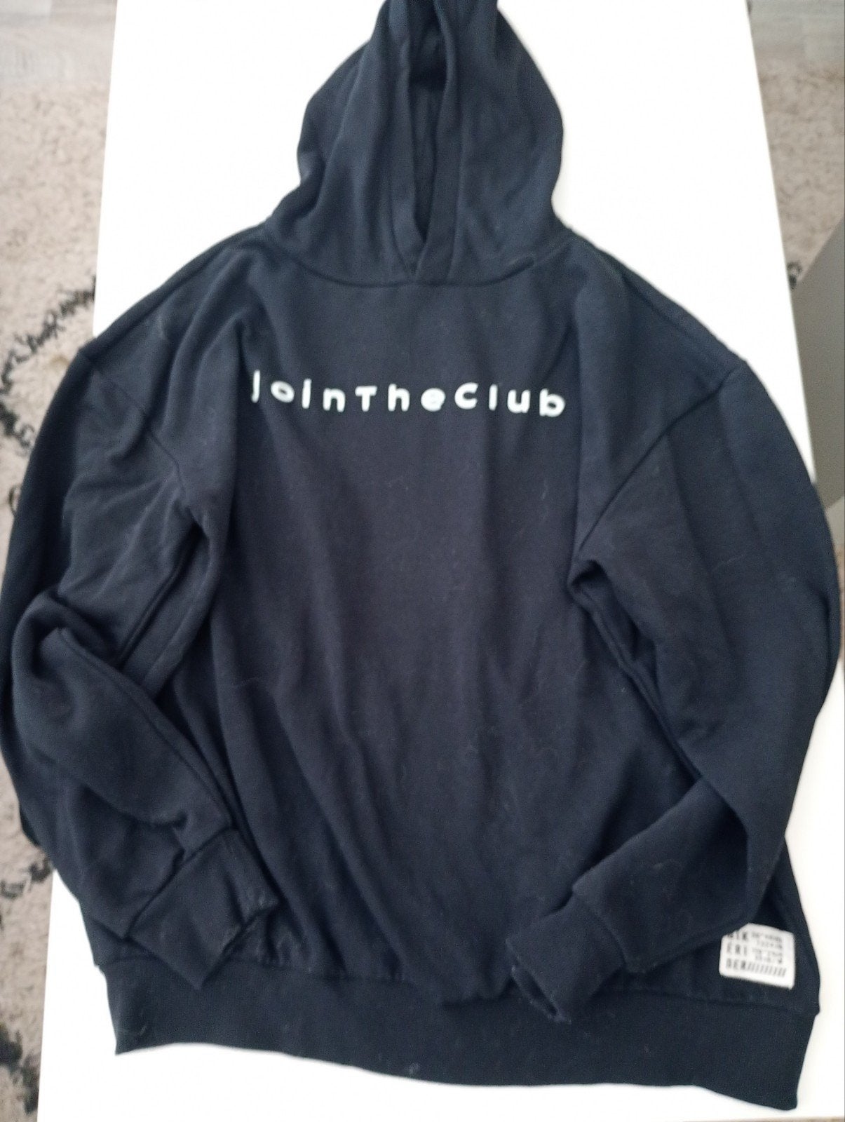 Zwarte hoodie met 'Join The Club' opdruk - Maat 170, Kids, Jongen of Meisje, Trui of Vest, Ophalen of Verzenden