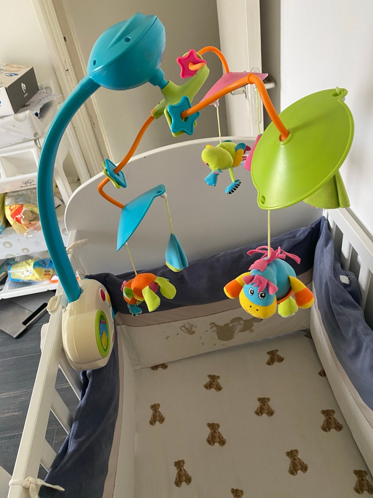 Tiny Love Mobiel met licht en geluid, Ophalen, Zo goed als nieuw, Mobiel, Met licht