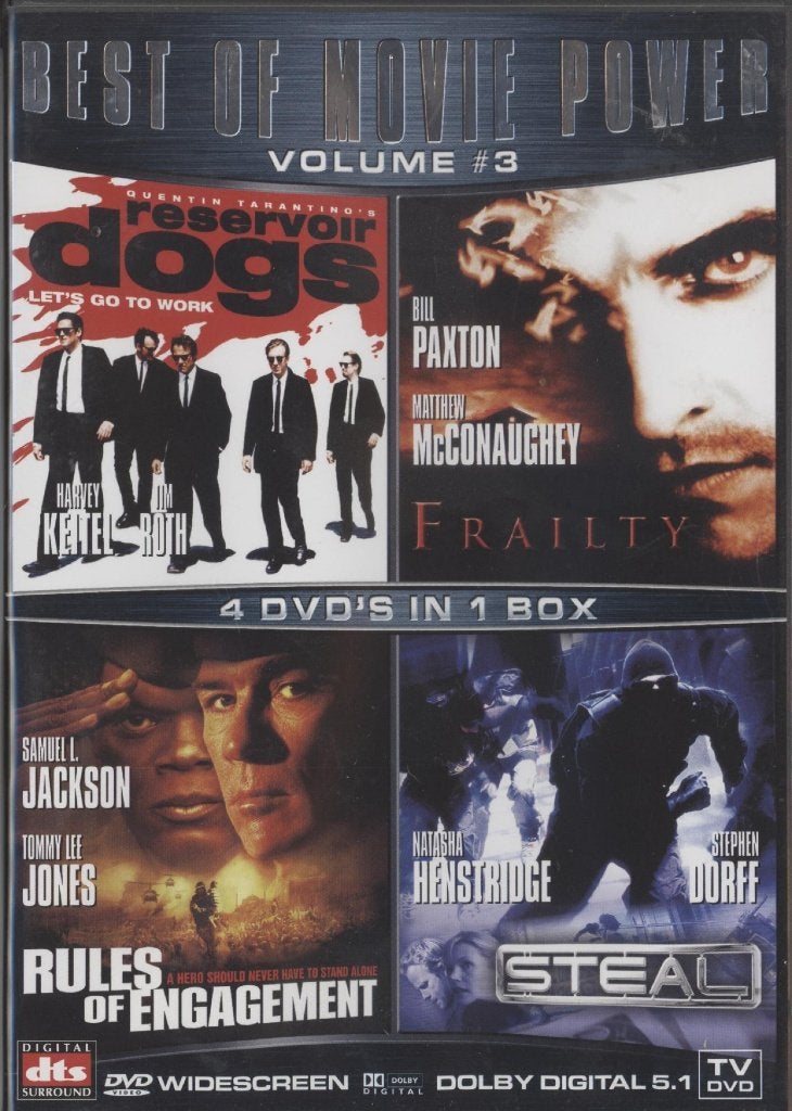31) 4 Dvd's Movie Power 3: filmtitels in beschrijving, Vanaf 16 jaar, Ophalen of Verzenden, Gebruikt, Actie