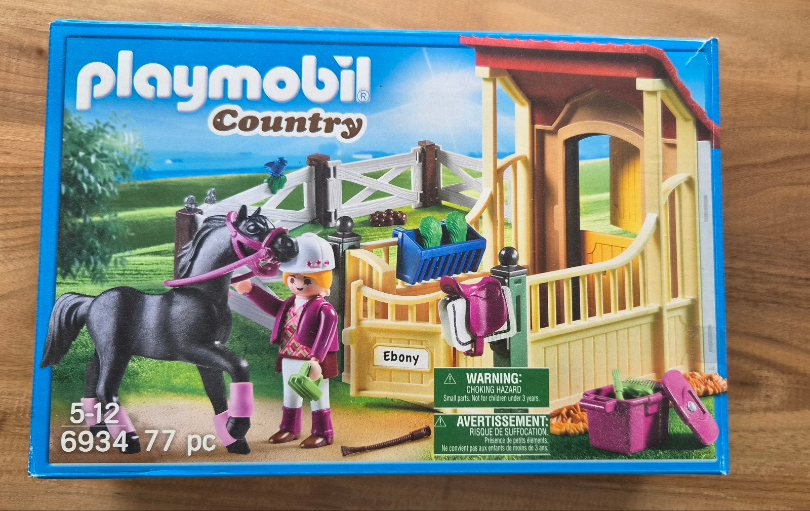 Playmobil Country Paardenstal met Paard Ebony (6934), Ophalen, Jongen of Meisje