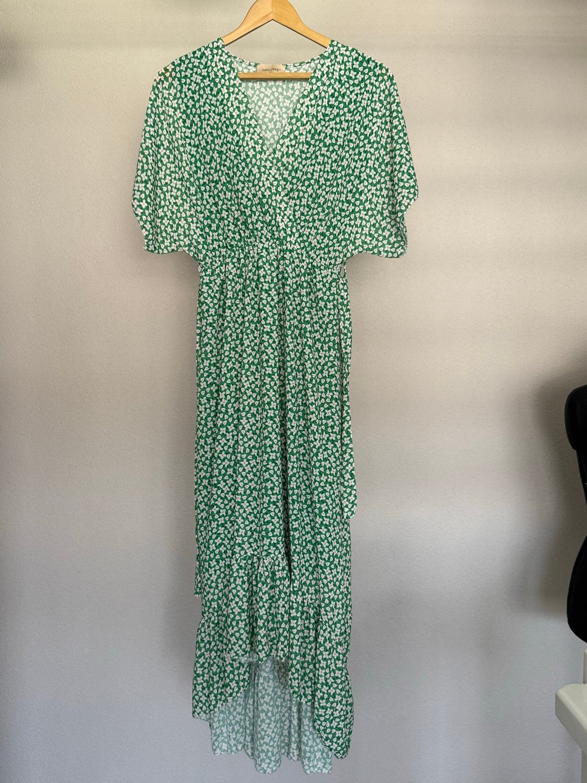 Garconne TU Groene Maxi Jurk Maat M/L, Maat 38/40 (M), Ophalen of Verzenden, Zo goed als nieuw, Onder de knie