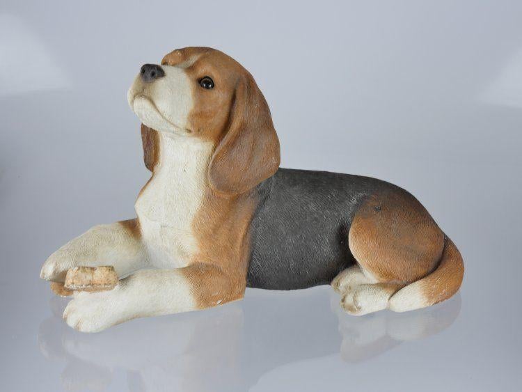 Beagle pup Sandra Brue Sandicast beeld - vintage, Verzamelen, Beelden en Beeldjes, Zo goed als nieuw, Dier, Ophalen of Verzenden