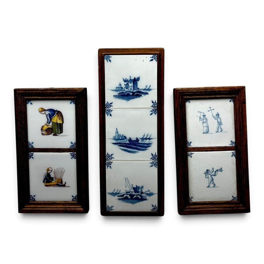 Lot tegeltableaus (5x), totaal 11 tegels, Ophalen of Verzenden