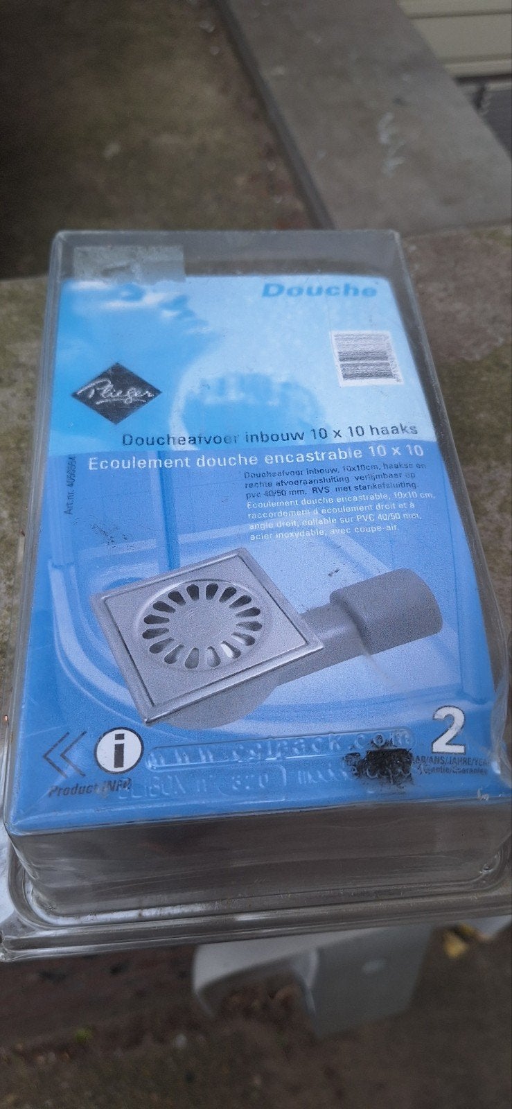 Doucheputje inbouw 10x10 RVS, Ophalen of Verzenden, Nieuw, Rvs, Douche