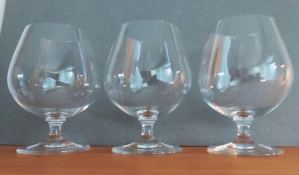 Cognacglazen kristal  3 stuk 360 ml, Antiek en Kunst, Ophalen