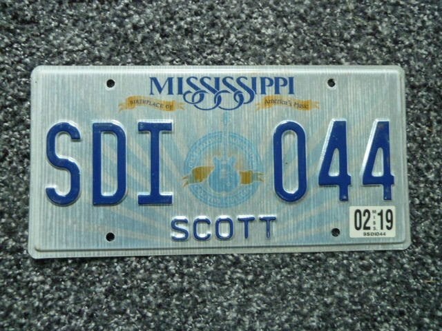 Kentekenplaat licenseplate Mississippi Lucille Guitar USA, Verzenden, Gebruikt, Auto's