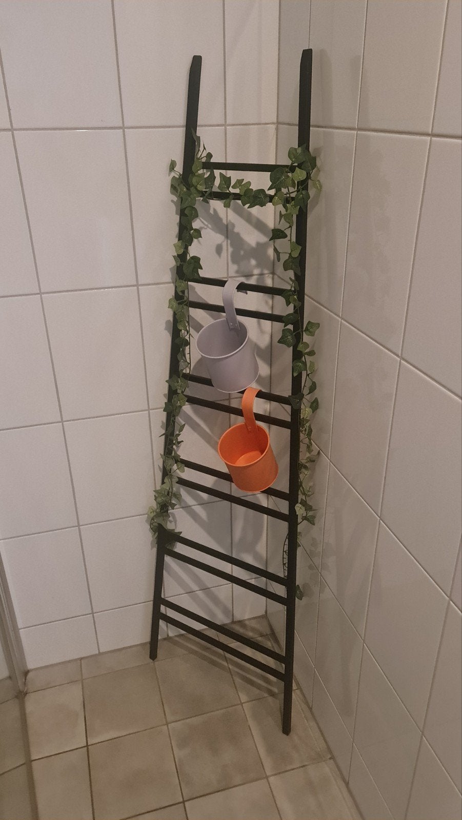 Decoratieve ladder met planten en potjes, Ophalen, Gebruikt