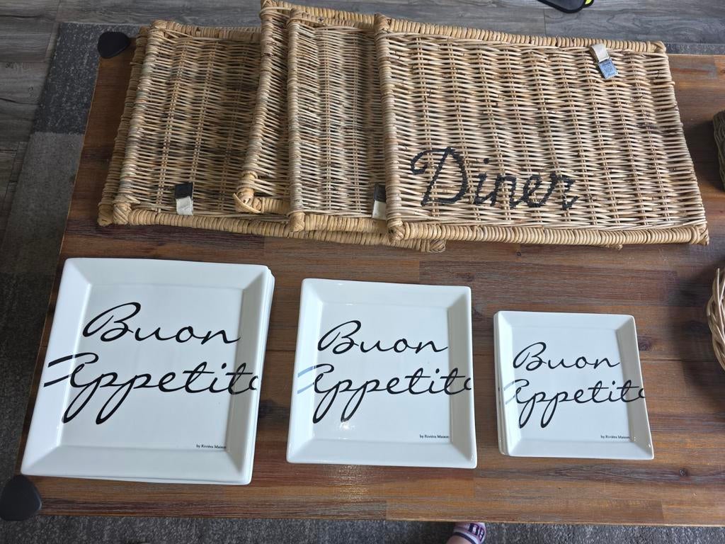 Riviëra maison borden en onderzetters/placemats, Huis en Inrichting, Woonaccessoires | Schalen en Manden, Ophalen of Verzenden