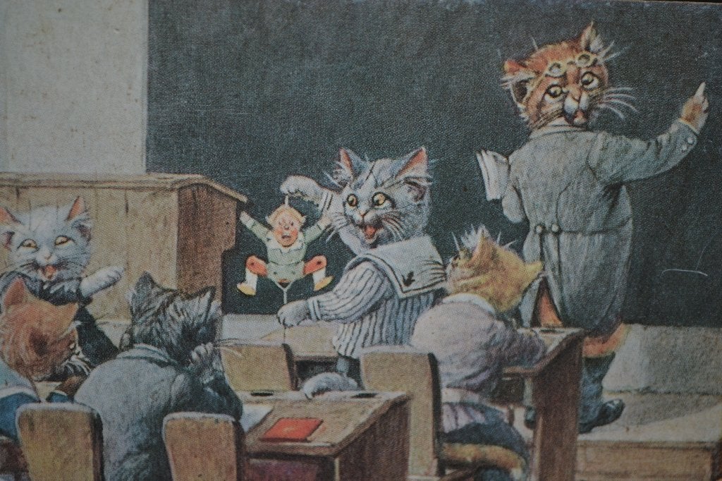 duitsland menselijk poes klas leraar stoute leerlingen, Ophalen of Verzenden, Voor 1920, Sterren en Beroemdheden