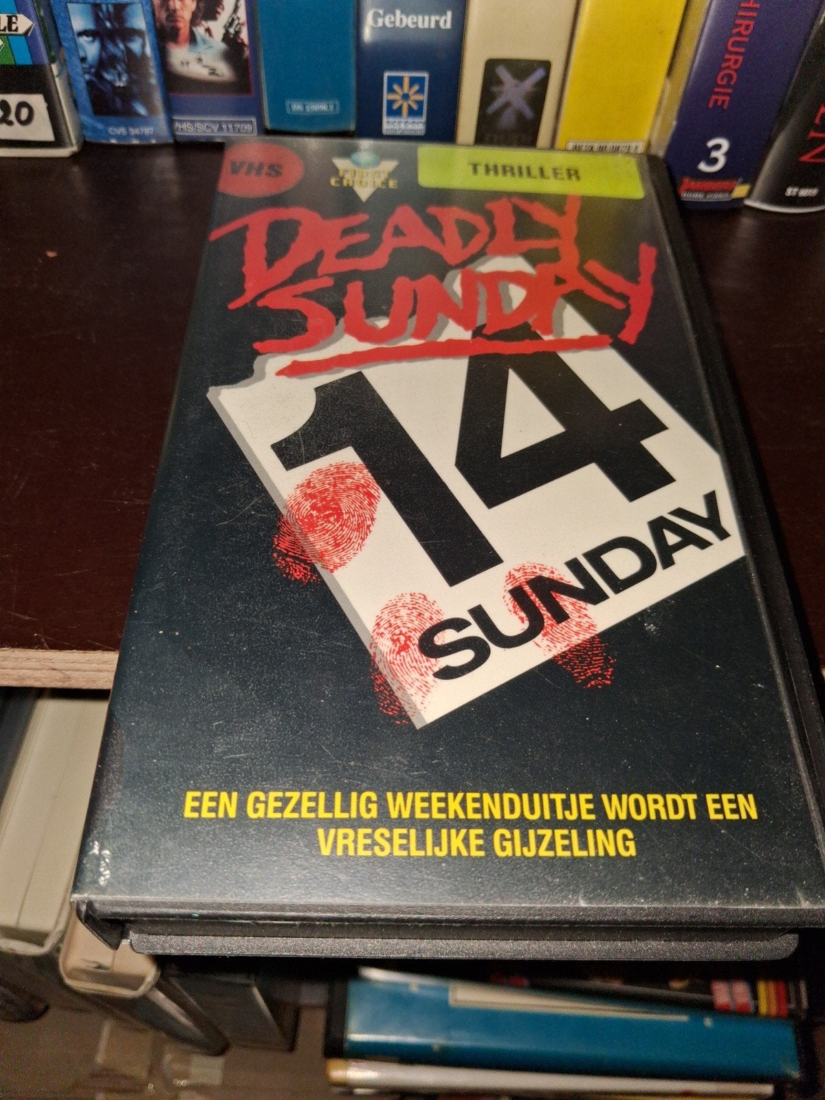 Vhs ex-rental  - Deadly Sunday, Vanaf 16 jaar, Ophalen of Verzenden, Gebruikt, Horror