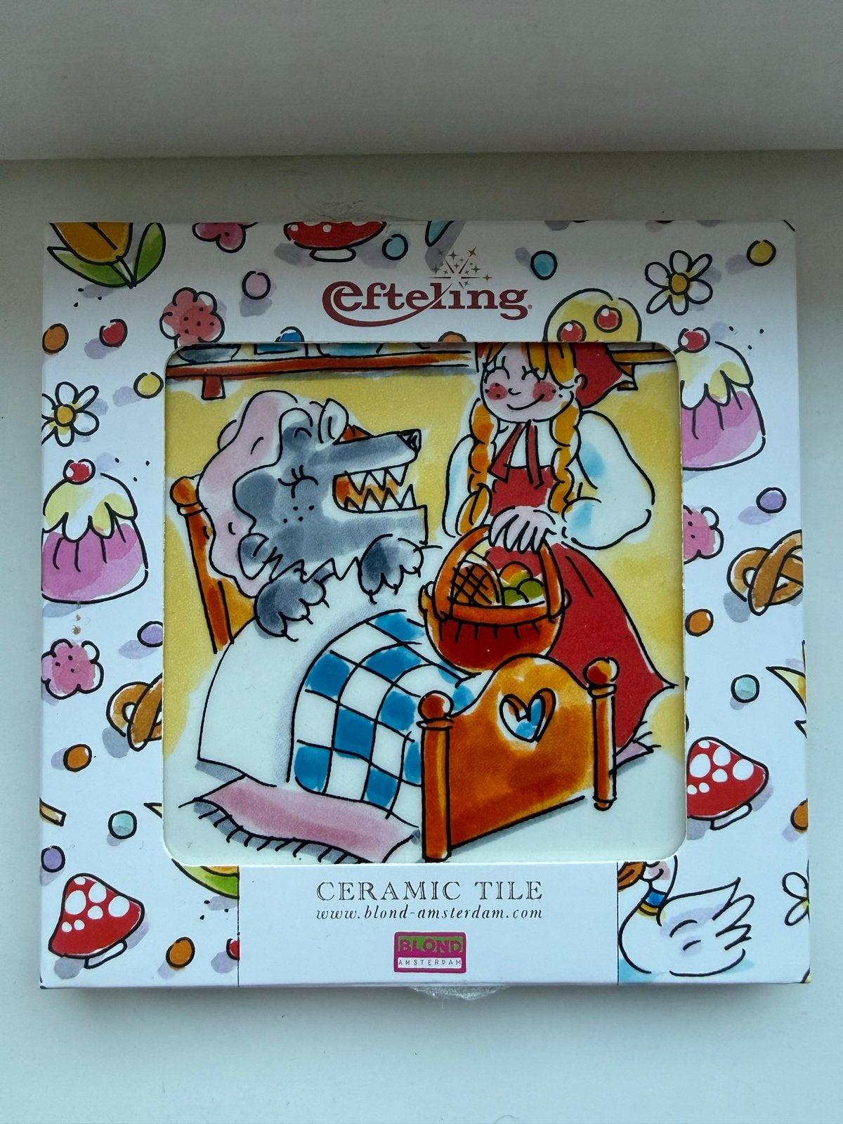 Blond Amsterdam Efteling Keramische Tegel Roodkapje, Antiek en Kunst, Ophalen of Verzenden
