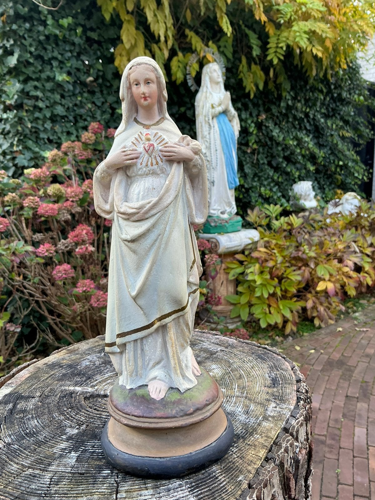 Antiek Mariabeeld ❤️ Maria Heilig Hart, Ophalen of Verzenden