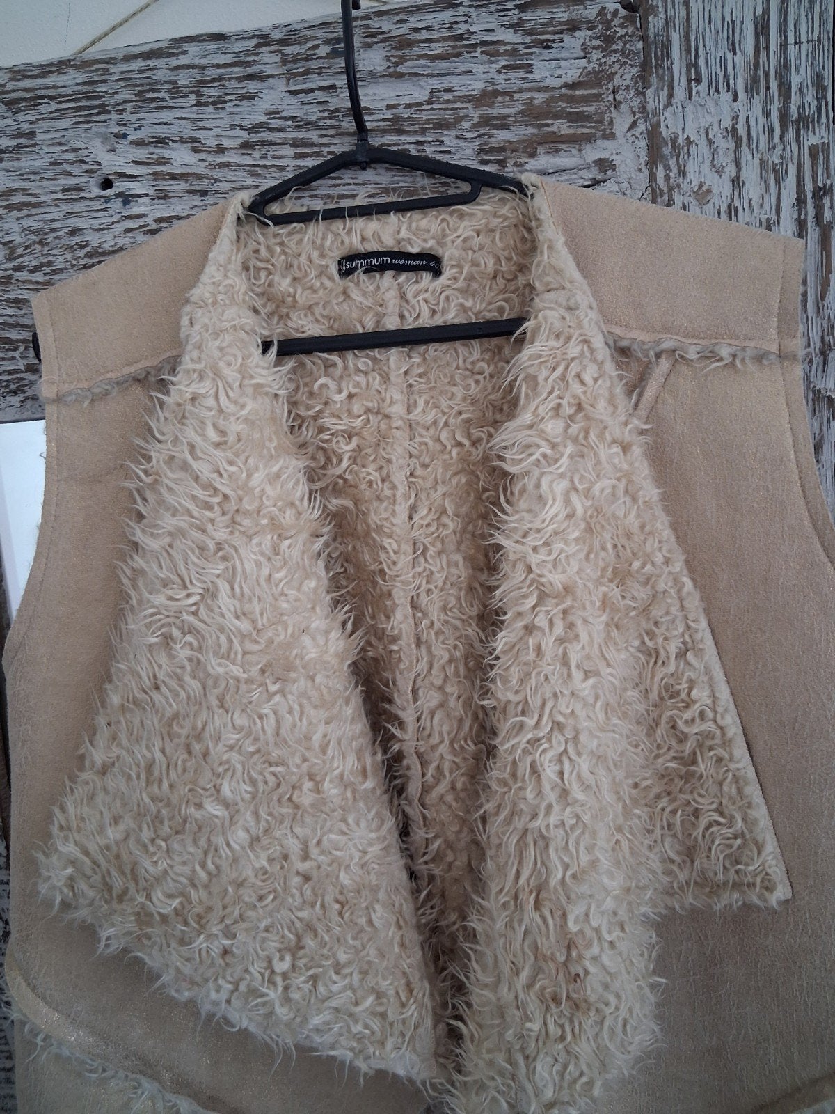Summum Woman beige mouwloos vest met teddy voering, Maat 38/40 (M), Summum Woman, Beige, Ophalen of Verzenden