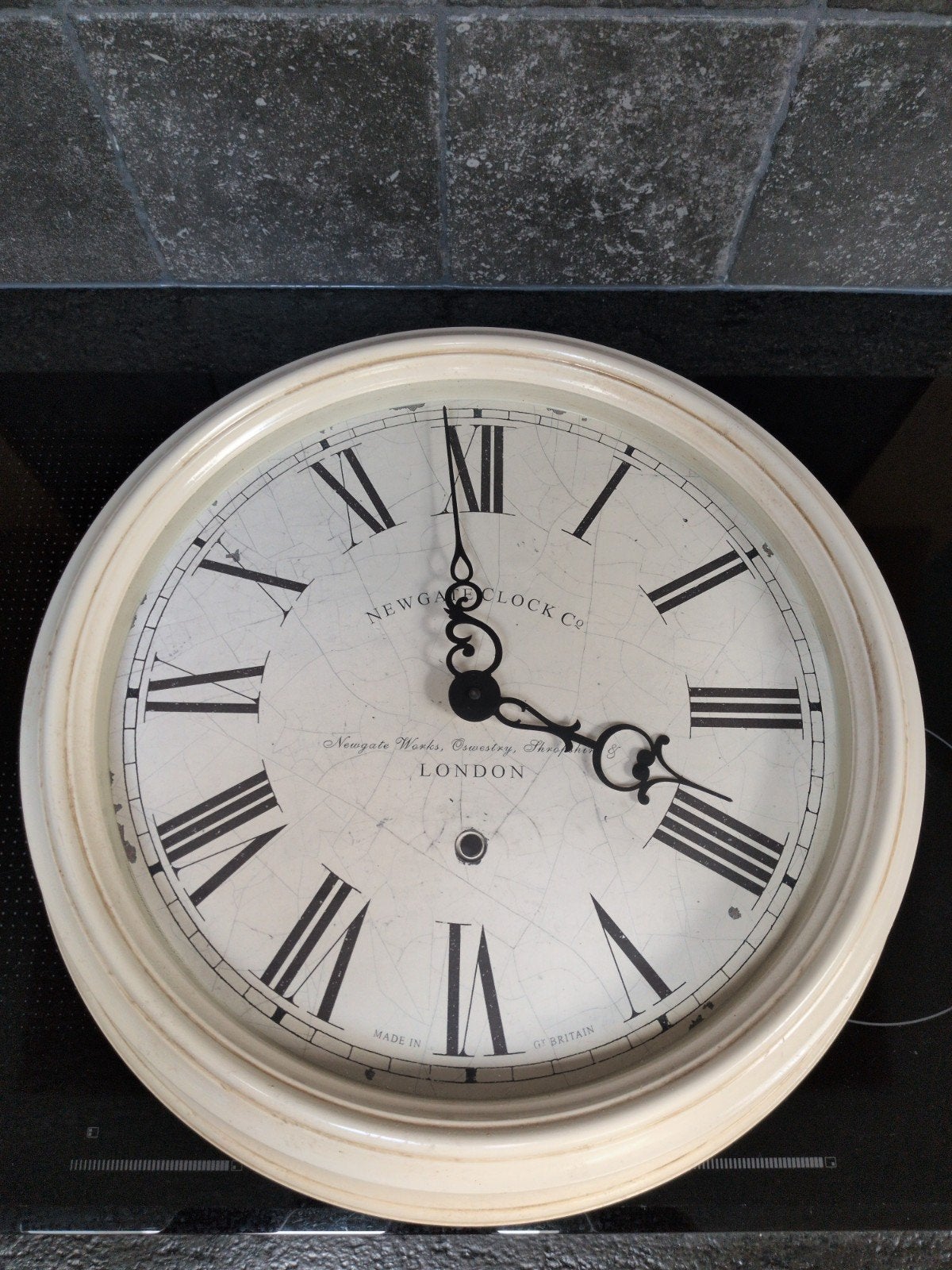 Newgate Wandklok - 50 cm breed, Ophalen, Vintage, Analoog, Beige