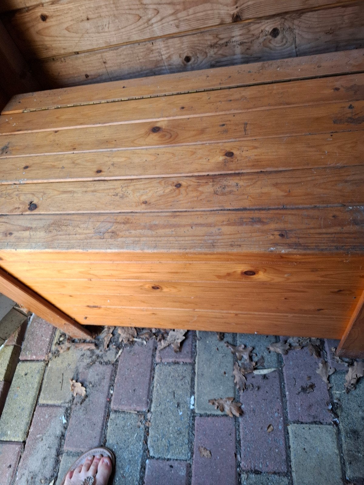 Houten opbergkist / bankje, Huis en Inrichting, Woonaccessoires | Kisten, 50 – 75, Gebruikt, 100 tot 150 cm, Ophalen of Verzenden