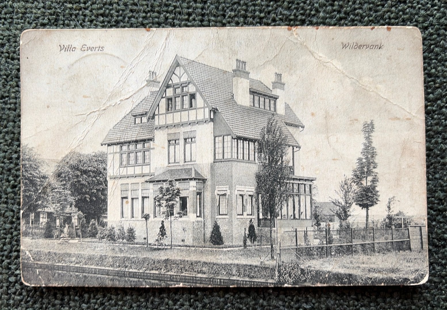 Ansichtkaart Wildervank villa Everts 2, Ophalen of Verzenden, Voor 1920, Gelopen, Groningen