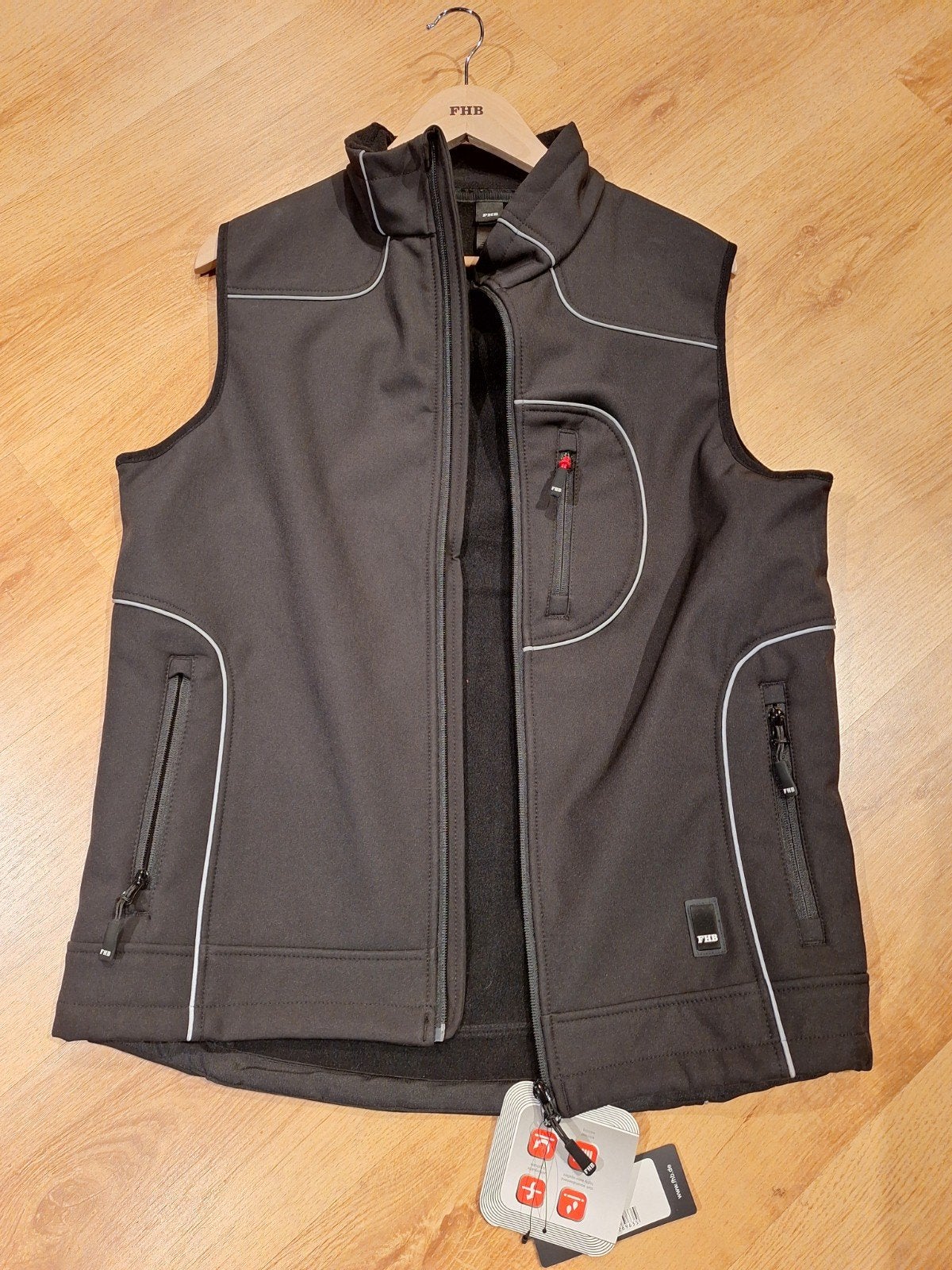 Bodywarmer shoftshell met reflectie maat S, Eu, Eu, Zwart, Nieuw