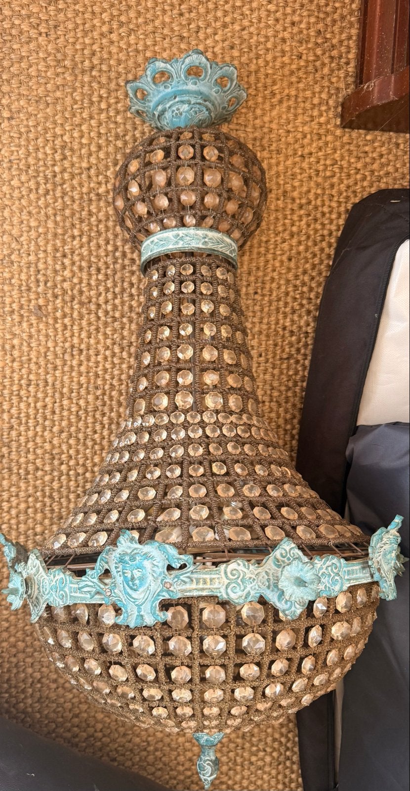 Antieke Franse Barok Stijl Kroonluchter met Kristallen, Ophalen