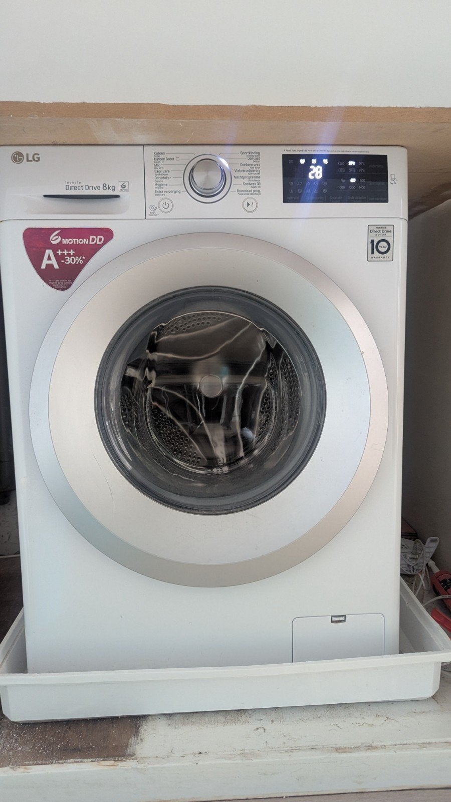 LG Direct Drive 8kg Wasmachine A+++ -30%, Ophalen, 1200 tot 1600 toeren, Gebruikt, Energieklasse A of zuiniger