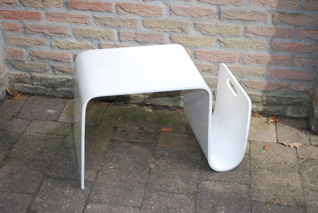 Wit Vintage Lectuurbak -Bijzettafeltje, Ophalen, Gebruikt, Vintage, Lectuurtafel