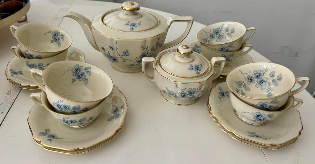 Theeservies H&C art deco puntgaaf!, Ophalen of Verzenden