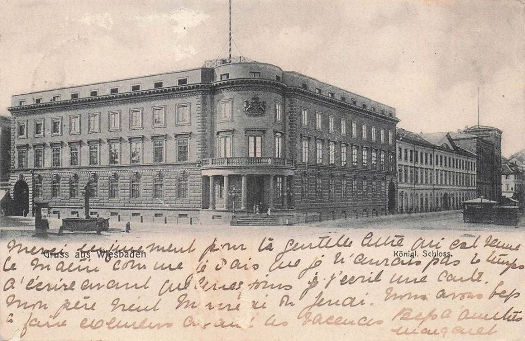 703-217-003 Wiesbaden Königl Schloss, Verzenden, Voor 1920, Duitsland