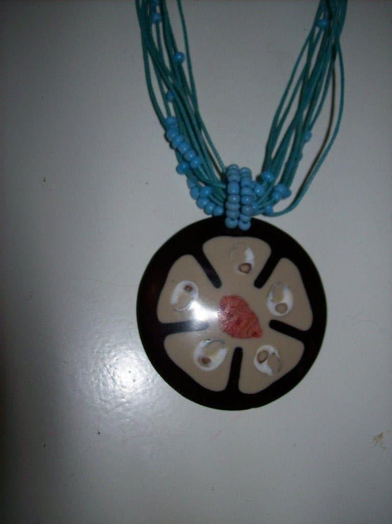 Ketting Blauw Koorden steentjes Meer kleur Hanger, Sieraden, Tassen en Uiterlijk, Kettingen, Overige kleuren, Verzenden, Nieuw