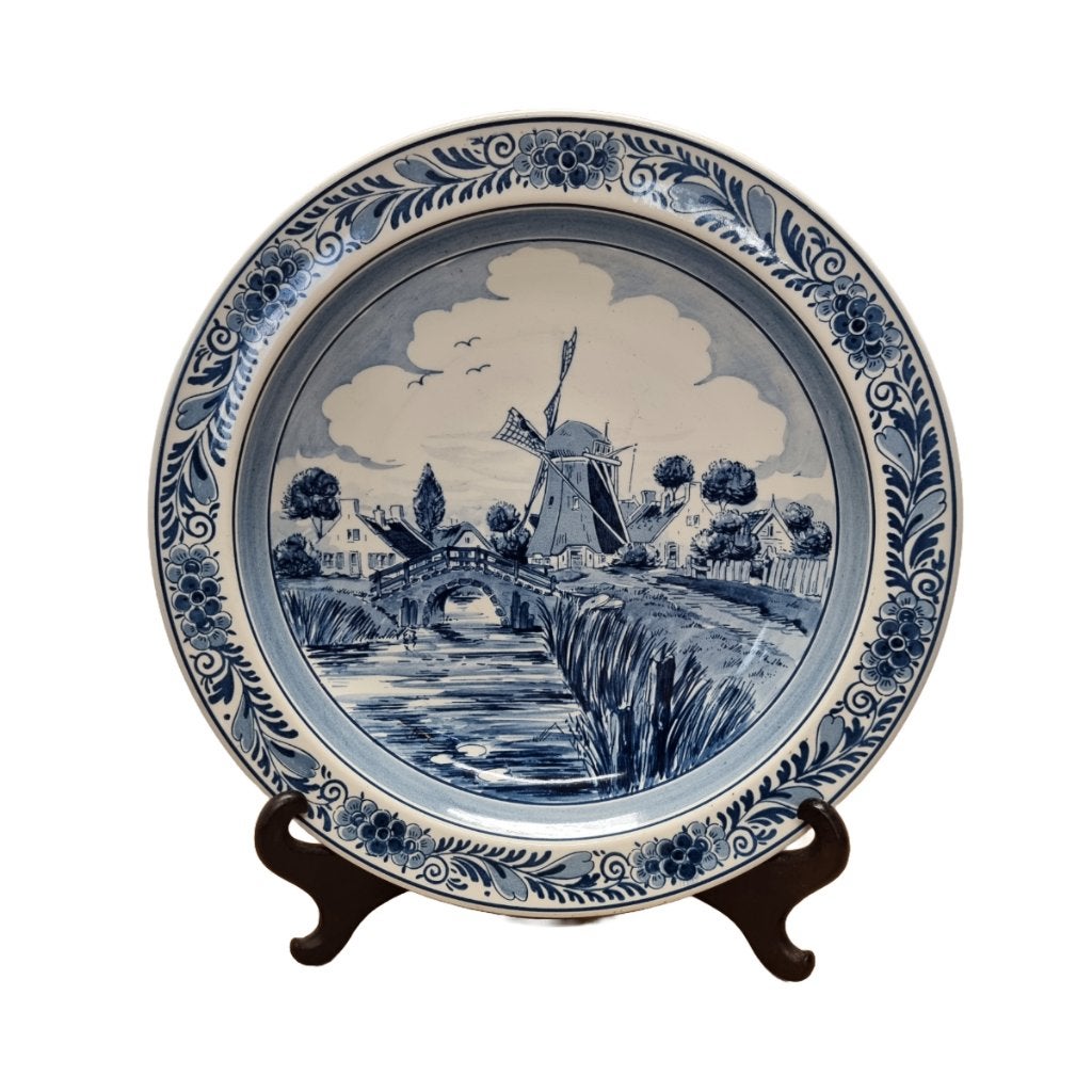 Royal Goedewaagen Blue Delft wandbord met molen, Antiek en Kunst, Antiek | Wandborden en Tegels, Ophalen of Verzenden