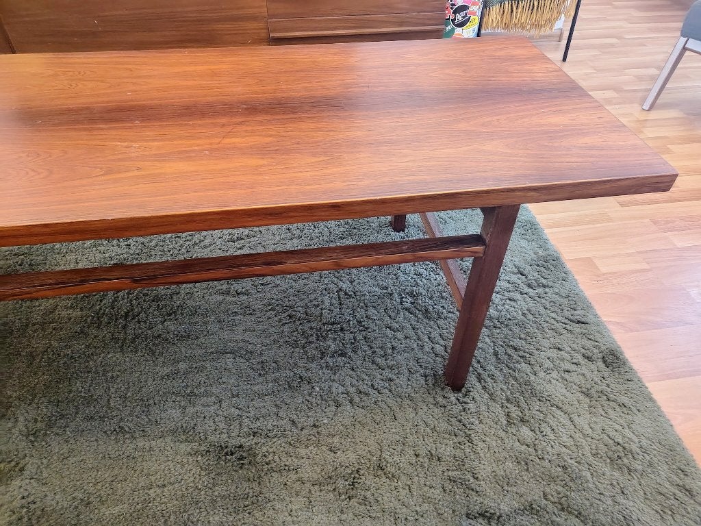 vintage echte hout salontafel, Huis en Inrichting, 50 – 75, Gebruikt, Midcentury modern, massief hout, minimalist, 150 tot 200 cm