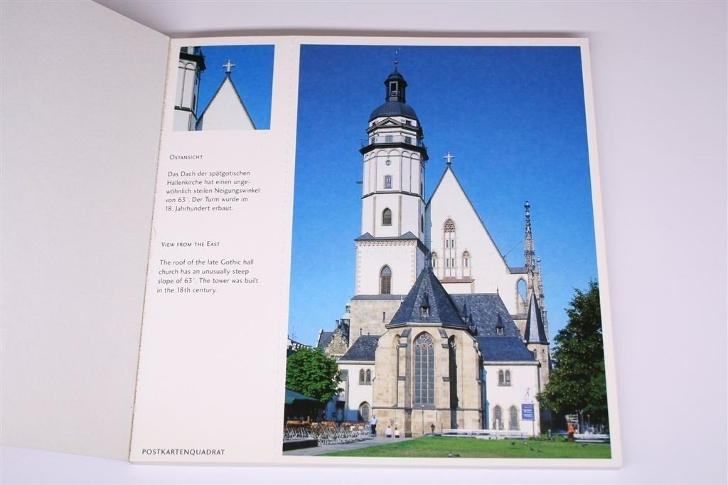 De Thomaskirche van J.S. Bach, Leipzig — 20 Postkaarten, Ophalen of Verzenden, Zo goed als nieuw, Europa