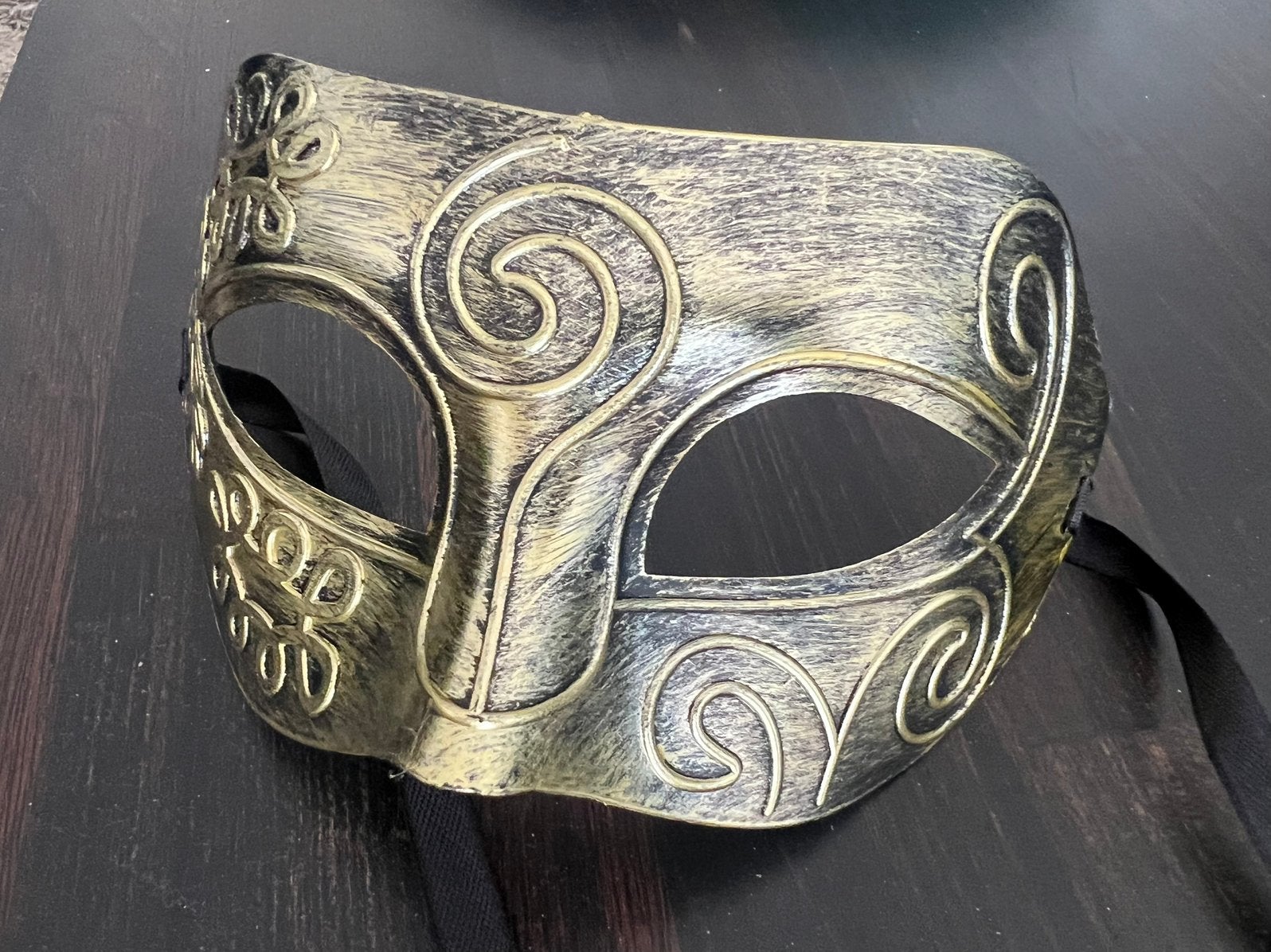 Masker Venetiaans zilver of goud met spiraal, Ophalen of Verzenden, Nieuw, Feestartikel, Carnaval