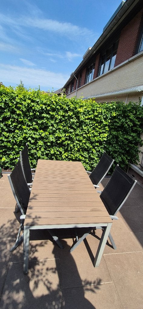 Tuinset tafel + 4 stoelen, Tuin en Terras, Tuinsets en Loungesets, Ophalen, 4 zitplaatsen, Gebruikt, Aluminium