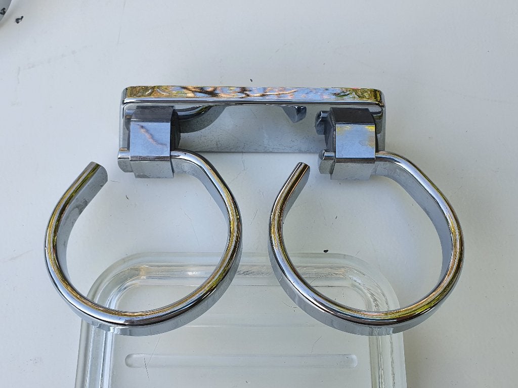 Geesa badkameraccessoires handdoekring/houders/draadmand, Ophalen of Verzenden, Gebruikt, Zilver, Overige typen