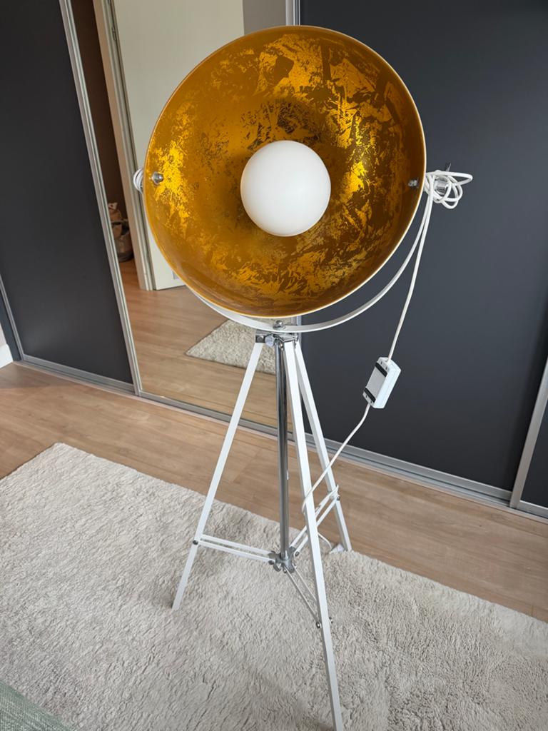 Golden Sun Vloerlamp Wit/Goud - Eyecatcher Woonkamer, Ophalen, Metaal, 100 tot 150 cm