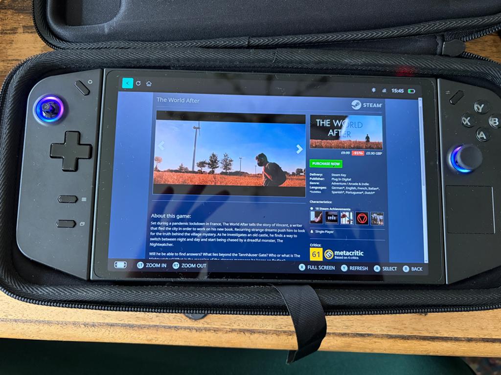 Lenovo Legion Go 8ATU1 Z1 1TB, Ophalen, Zo goed als nieuw