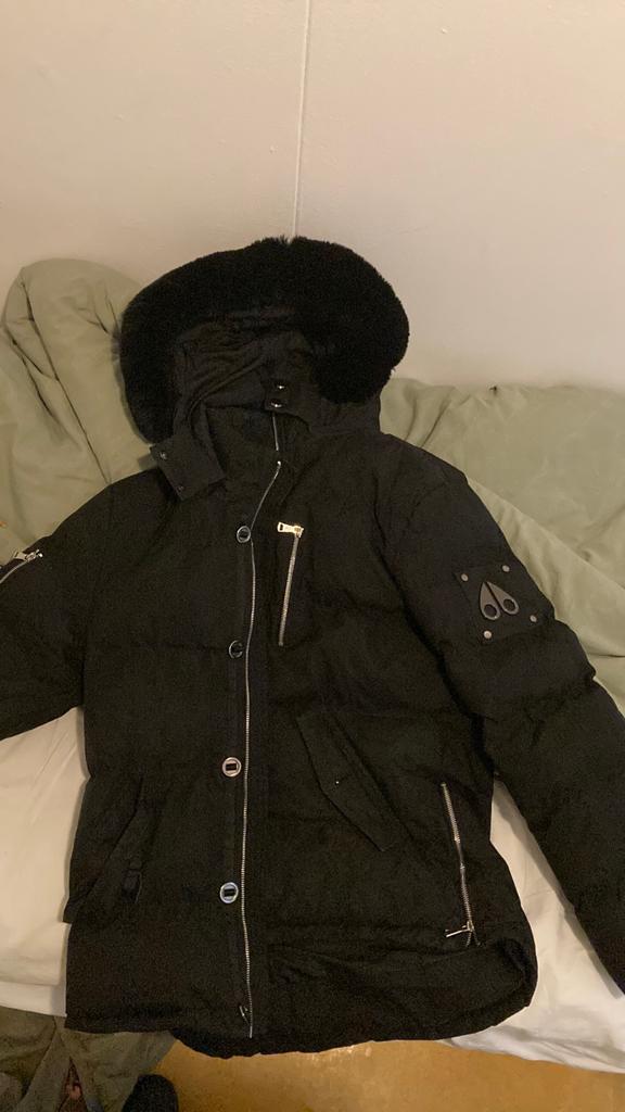 Moose knuc 3Q andere label, Kleding | Dames, Jassen | Winter, Ophalen of Verzenden, Gedragen, Maat 46/48 (XL) of groter, Zwart