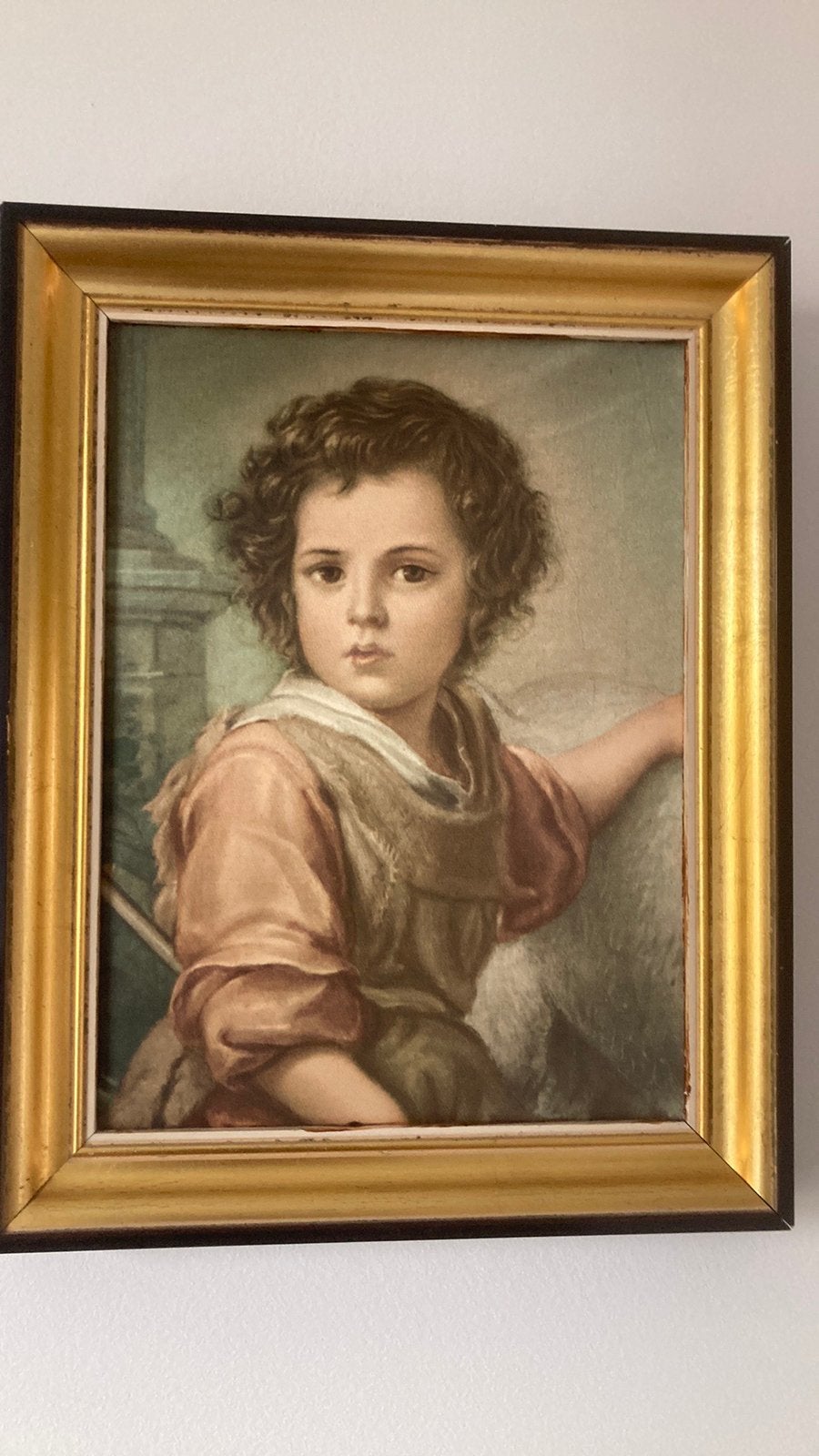 Vintage prent op zijde, De Goede Herder, Portret of Personen, Overige ondergronden, Ophalen of Verzenden, Klassiek