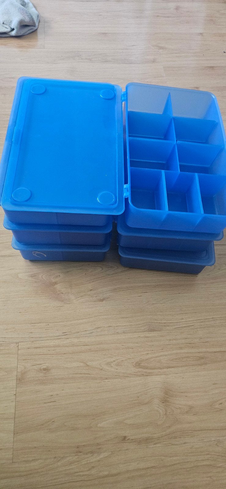 6x IKEA Opbergdozen met vakjes - Blauw, Ophalen of Verzenden, Gebruikt