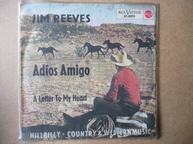 s4175 jim reeves - adios amigo, Ophalen, Gebruikt, 7 inch, Overige genres