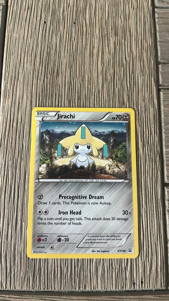 Jirachi XY195 pokemon promo holofoil, perfecte staat, Ophalen of Verzenden, Zo goed als nieuw, Losse kaart, Foil