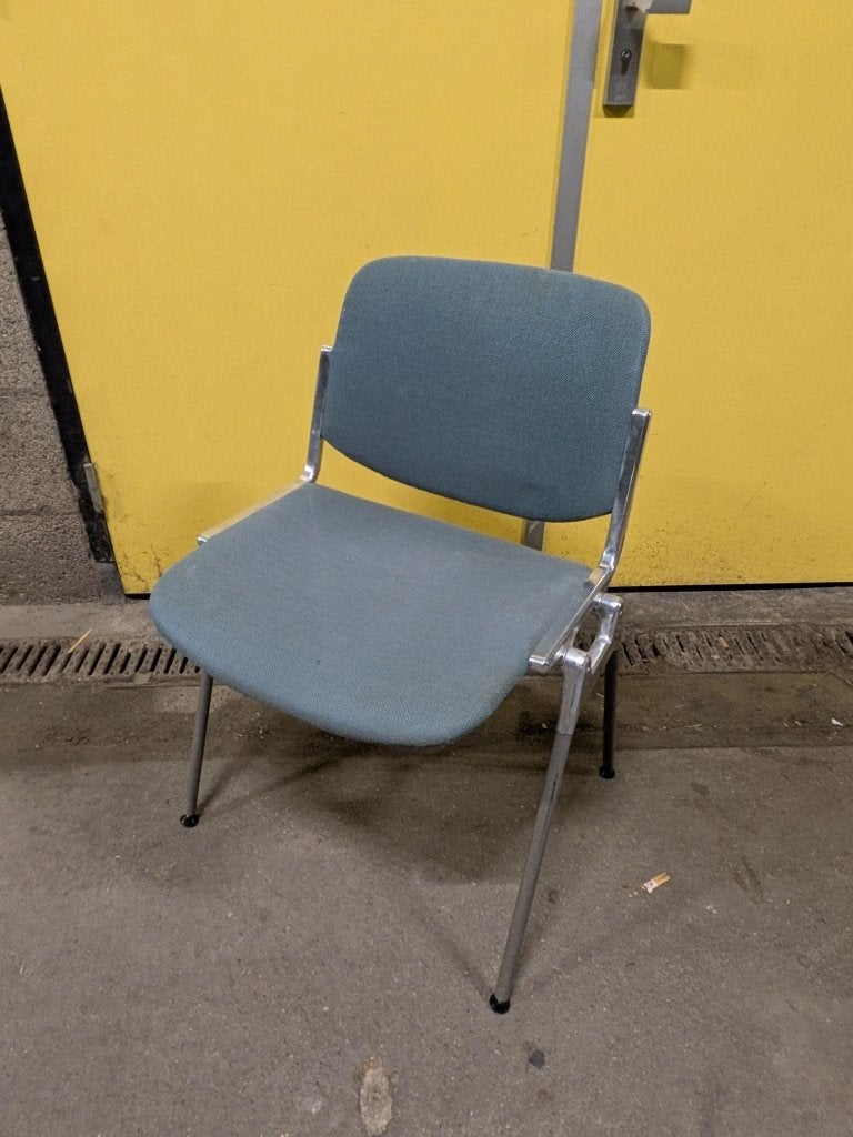 6 originele Castelli DSC 106 stoelen (1965) veelgebruikt, Ophalen, Overige materialen, Gebruikt, Blauw
