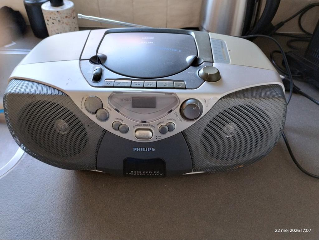 Philips AZ1080 Radio, Cassette & CD Speler, Ophalen of Verzenden, Gebruikt, Radio, Met cd-speler