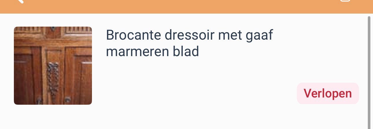 Gezocht, brocante dressoir met marmeren blad., Ophalen