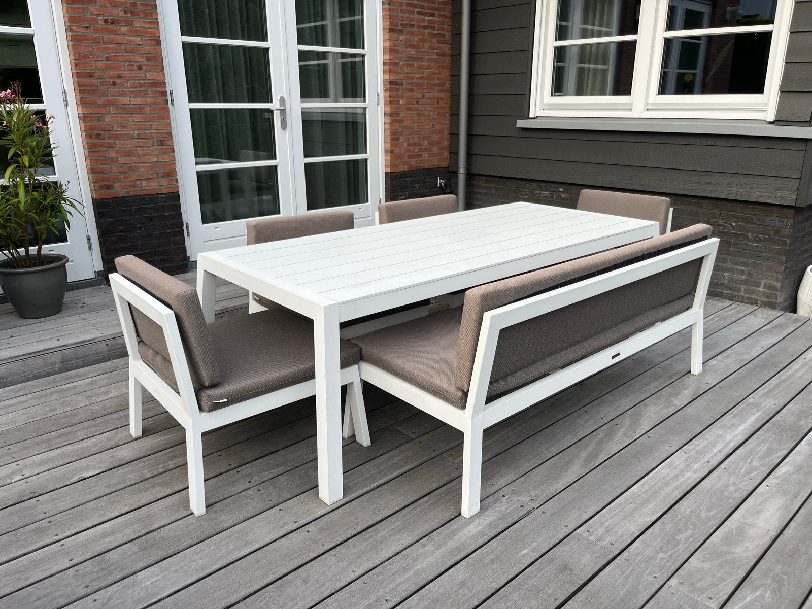 Max & Luuk Low Dining Tuinset Mike - aluminium met kussens, Tuin en Terras, Ophalen, 6 zitplaatsen, Aluminium, Zo goed als nieuw
