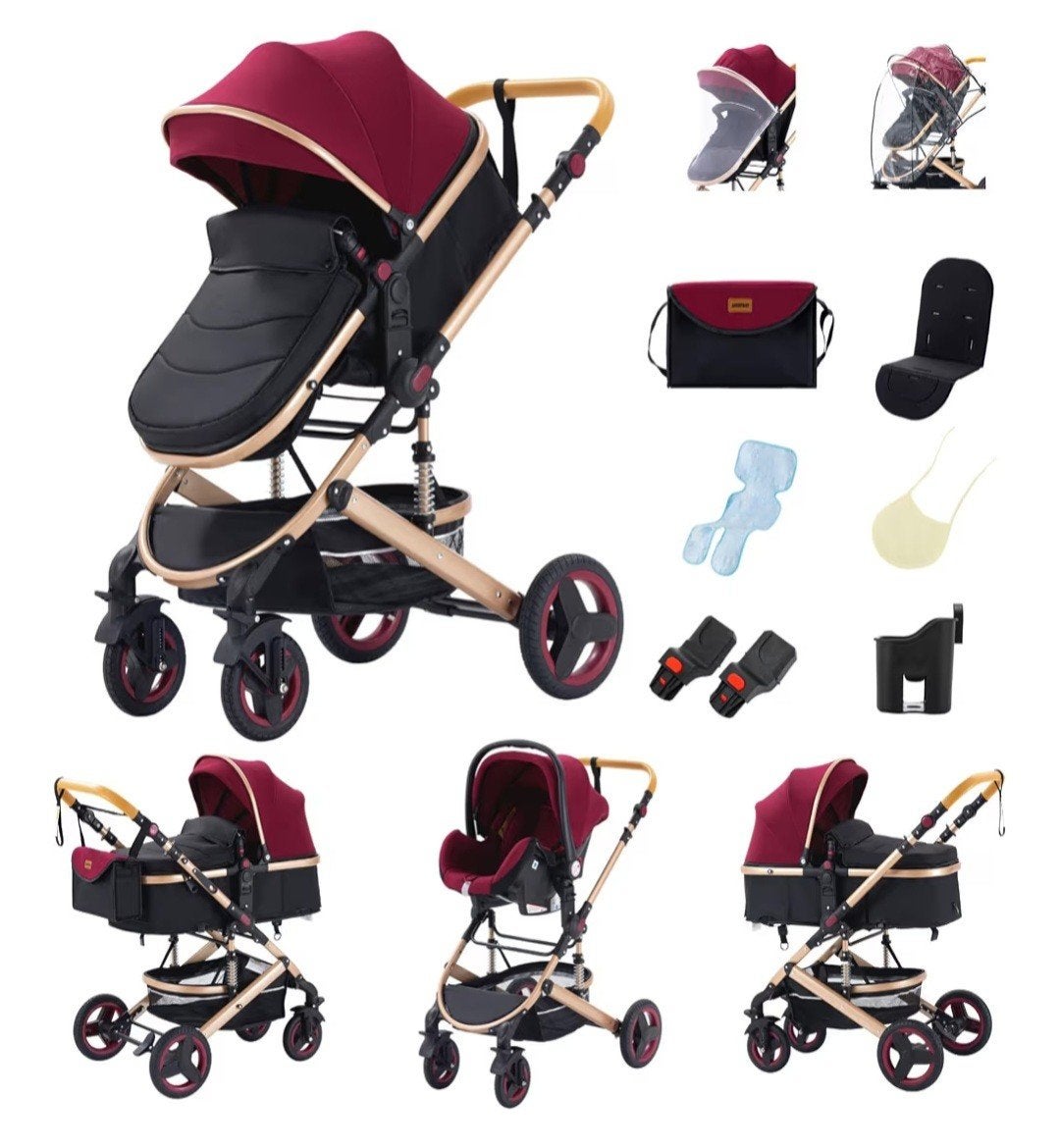 GLOKID 3-in-1 Kinderwagen Trio met Reiswieg en Autostoel, Ophalen, Nieuw, Kinderwagen