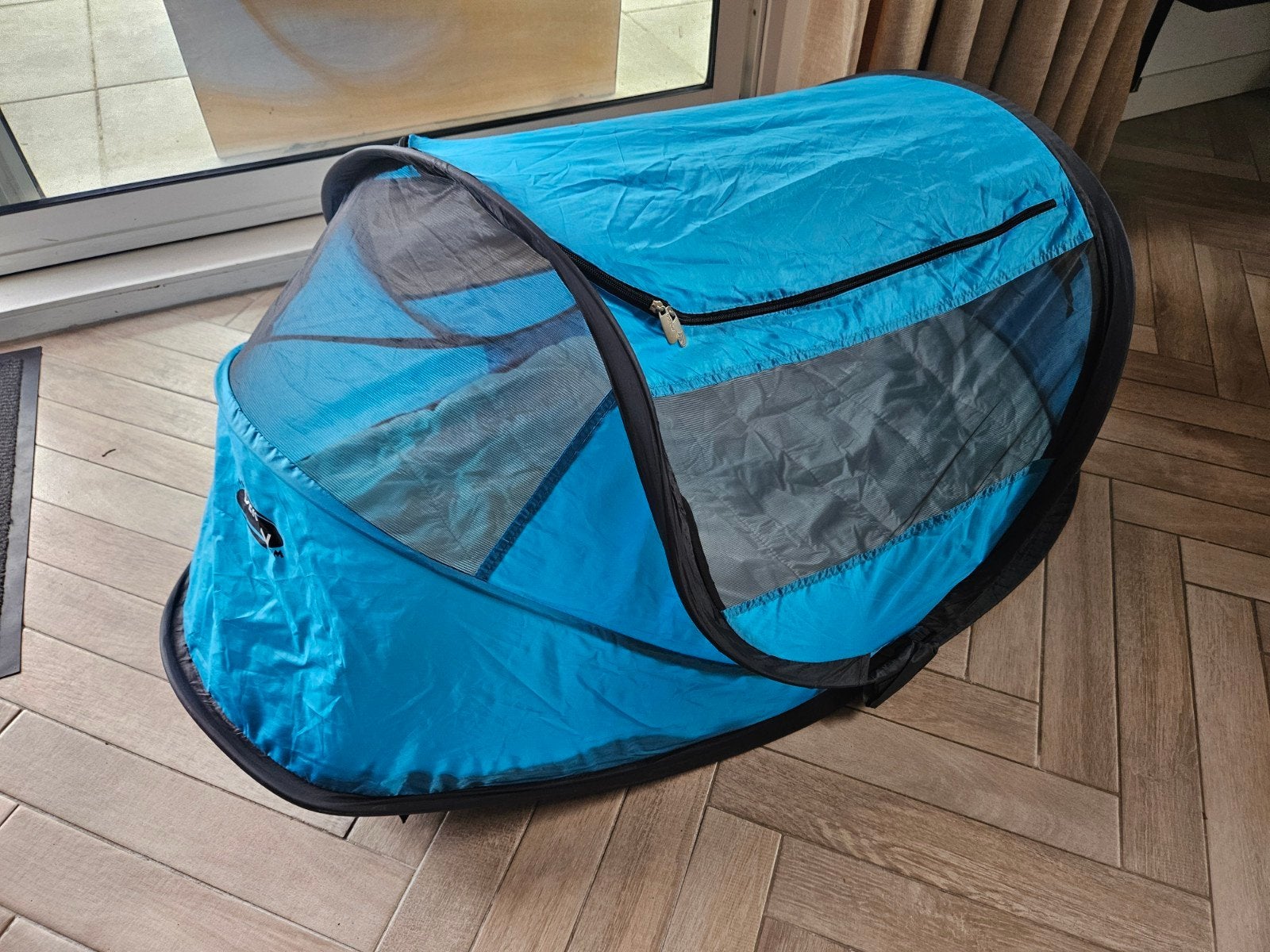 Deryan baby tentje blauw met slaapmatje - Zo goed als nieuw, Ophalen