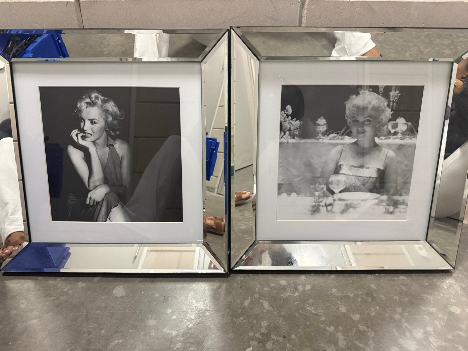 Spiegellijsten met Marilyn Monroe foto's, Ophalen, Met afbeelding, Zilver, Spiegellijst