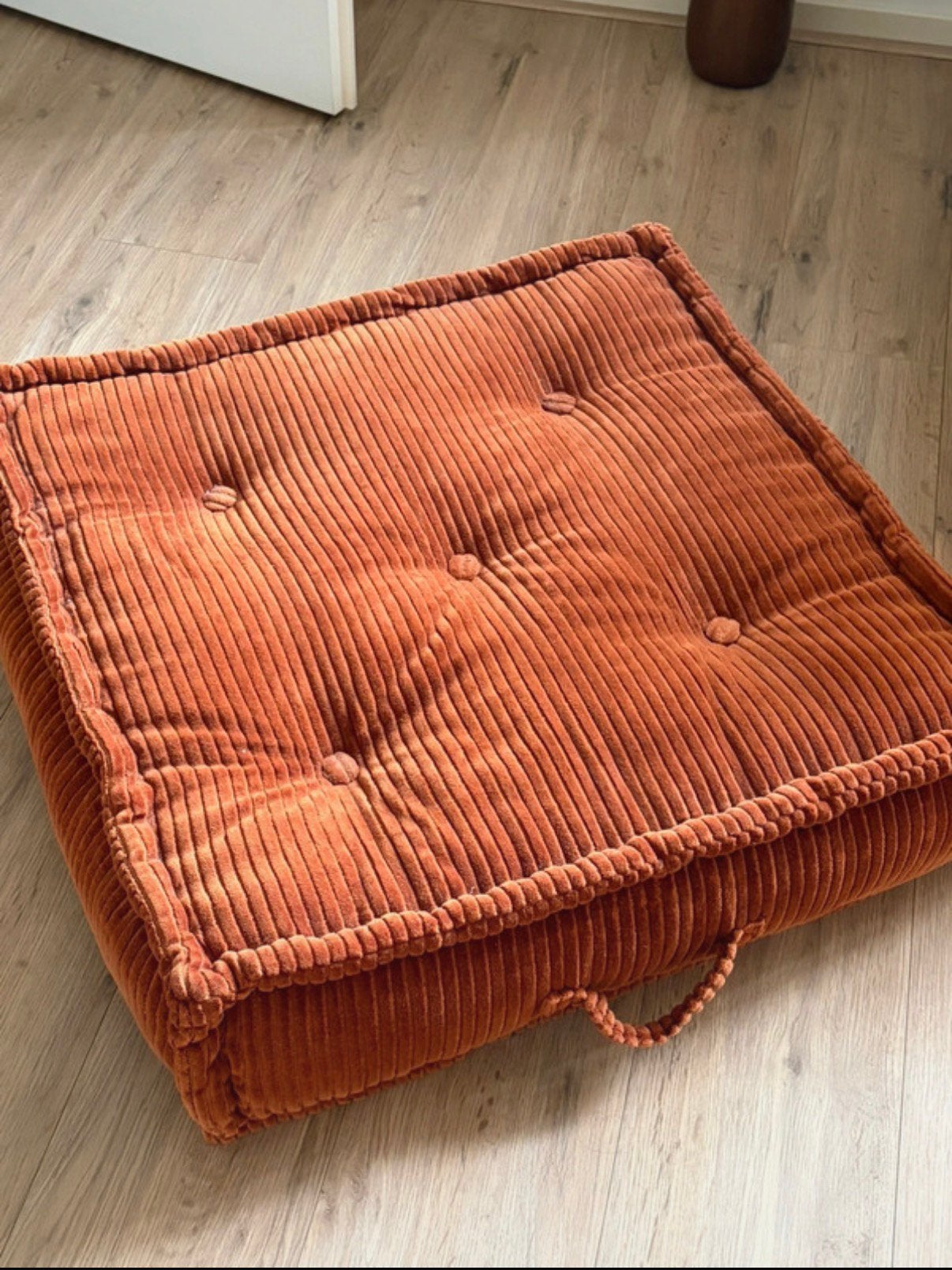 Vloerkussen Loods 5 Ribfluweel Terracotta, Ophalen, Overige merken, Vierkant, Zo goed als nieuw