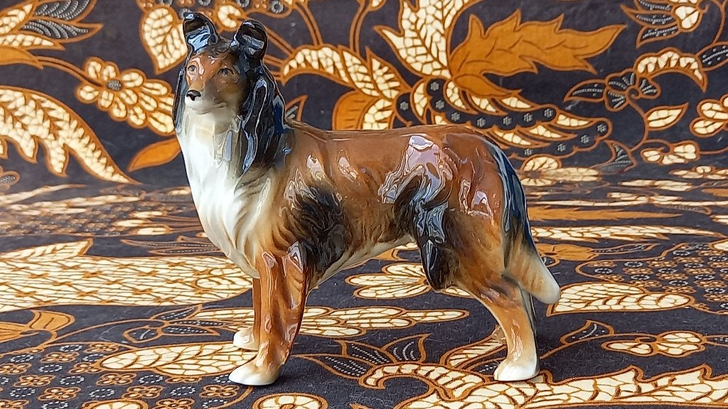 Mooi oud Engels porselein beeldje van een Schotse collie., Ophalen of Verzenden