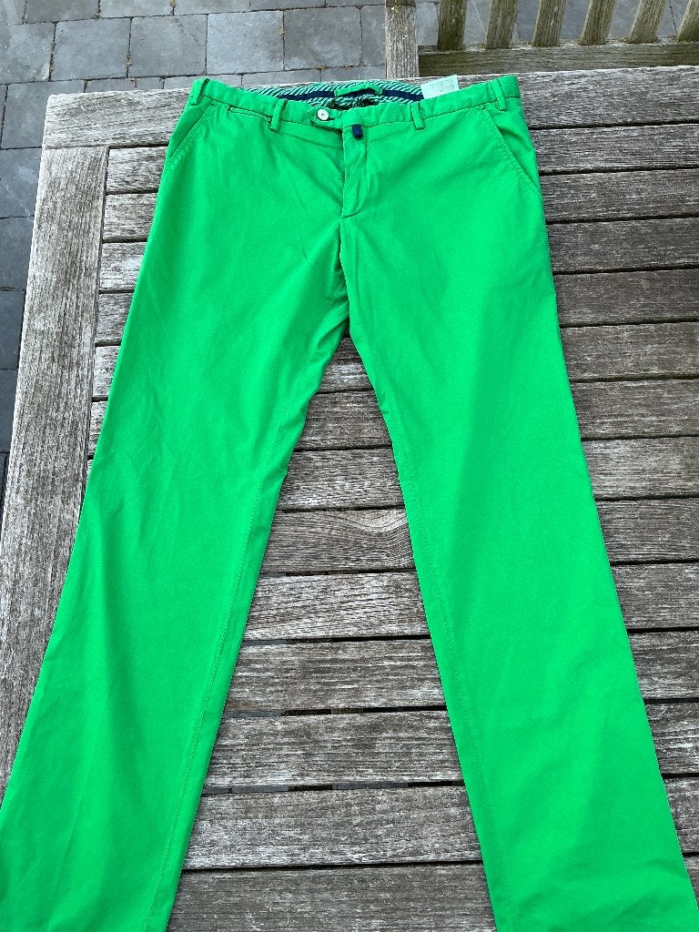 Felgroene broek van Van Laack, maat 54, Kleding | Heren, Verzenden, Zo goed als nieuw, Maat 52/54 (L), Blauw